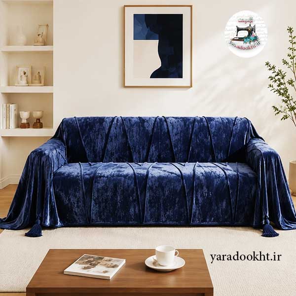 شال مبل مخمل مدل افرا big shawl Image 4