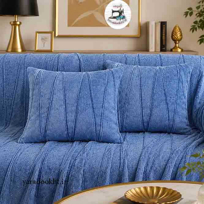 شال مبل مخمل مدل افرا big shawl Image 3