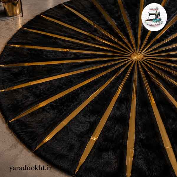فرش مشکی نوار طلایی Gold carpet Image 6