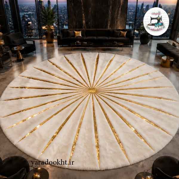 فرش مشکی نوار طلایی Gold carpet Image 5