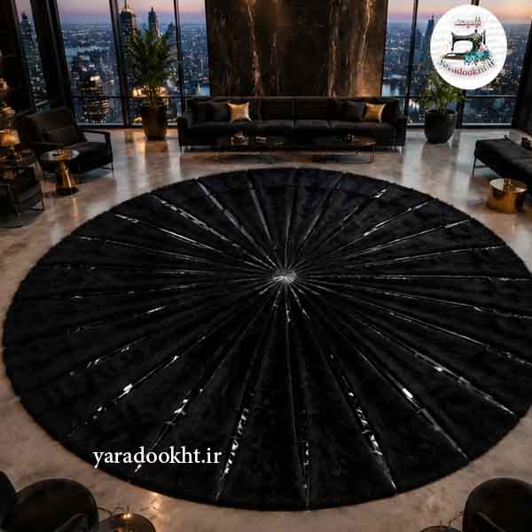 فرش مشکی نوار طلایی Gold carpet Image 8