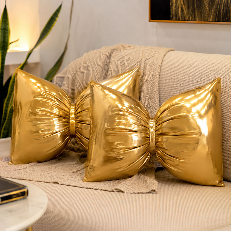 کوسن پاپیون Golden shine براق مجموعه 2 عددی
