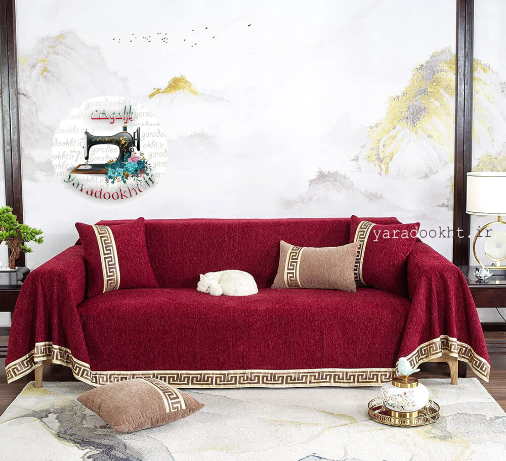 شال مبل بزرگ مخمل و کوسن مدل SENF - Image 4