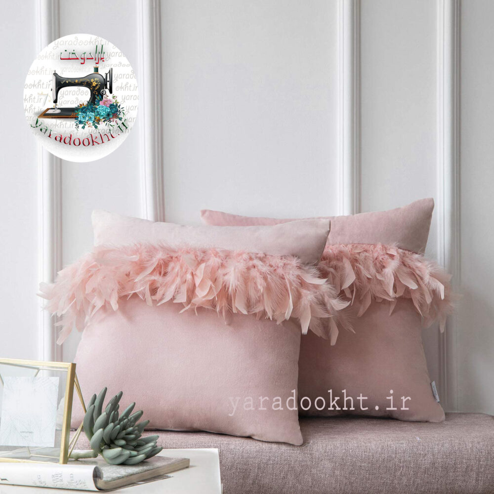 کوسن مخمل مدل feather1 مجموعه دو عددی - Image 3
