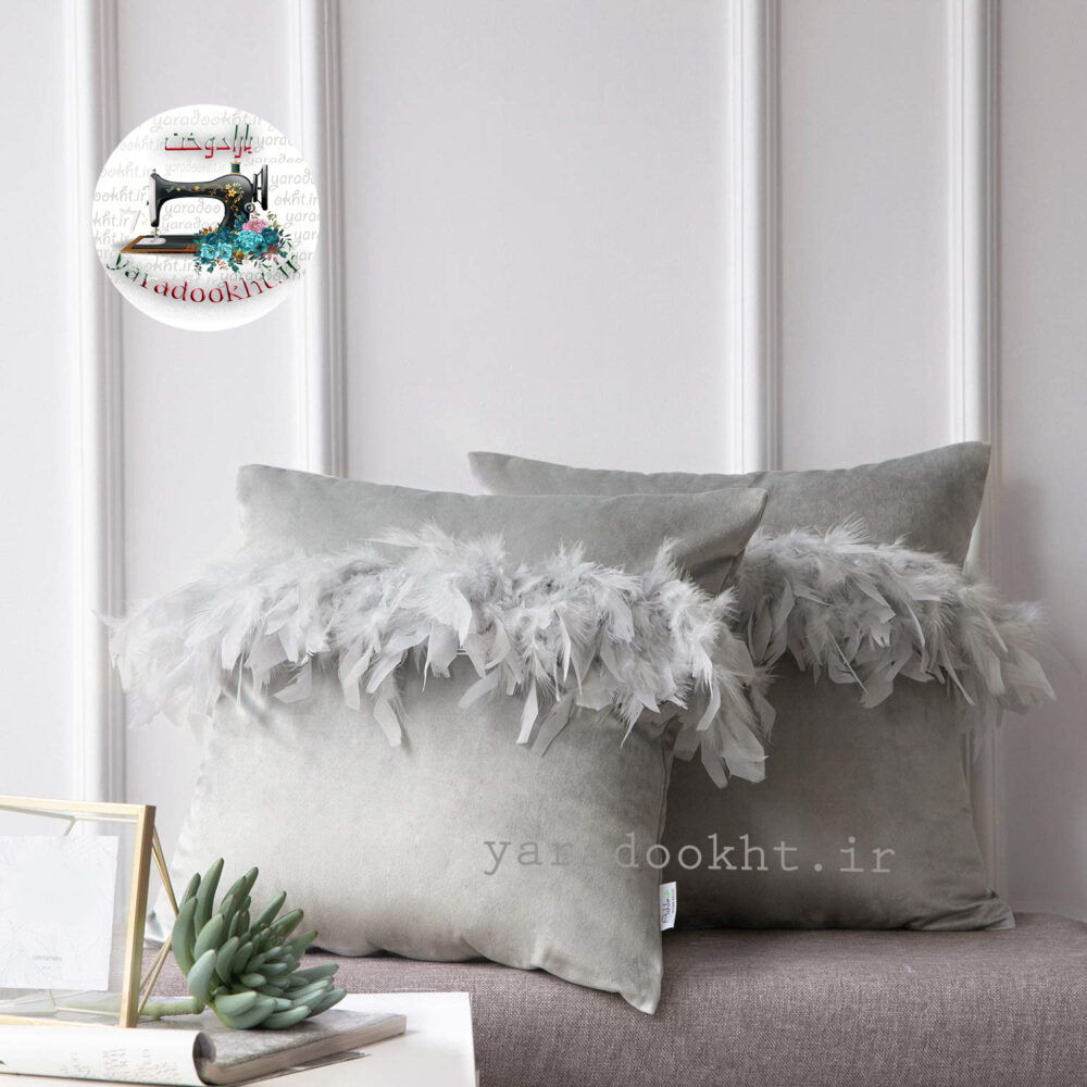 کوسن مخمل مدل feather1 مجموعه دو عددی - Image 4