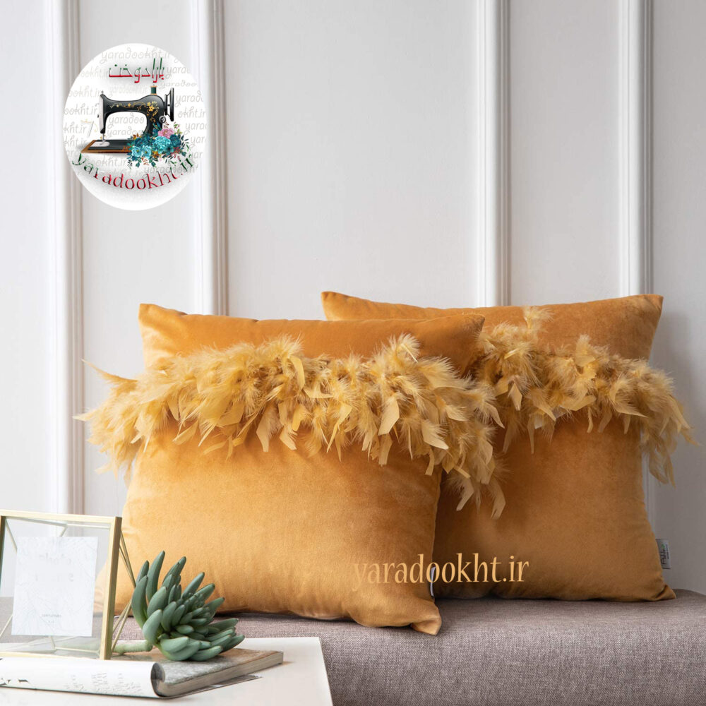 کوسن مخمل مدل feather1 مجموعه دو عددی - Image 5
