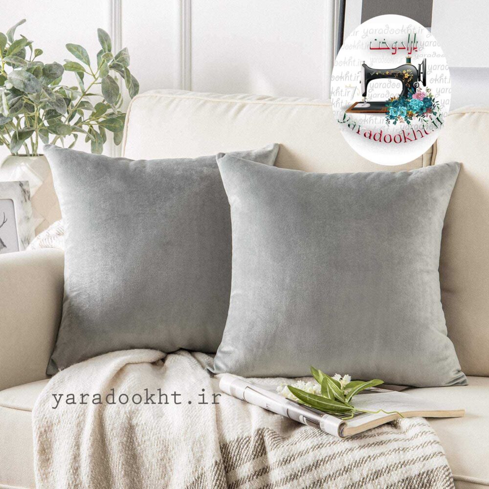 کوسن مخمل ساده زیپدار