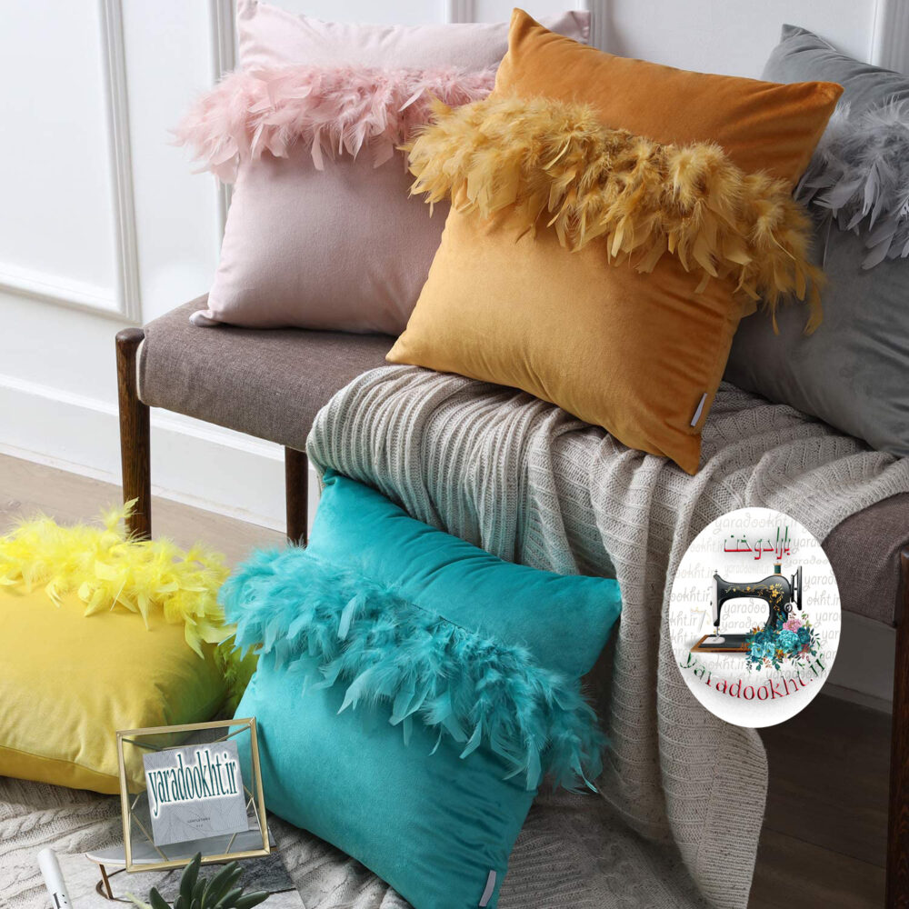 کوسن مخمل مدل feather1 مجموعه دو عددی - Image 6