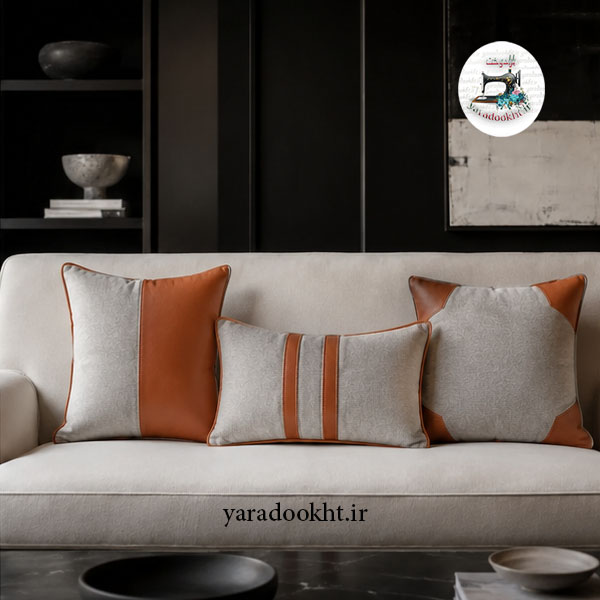 کوسن زیبا lather and velvet مجموعه 3 عددی Image 10