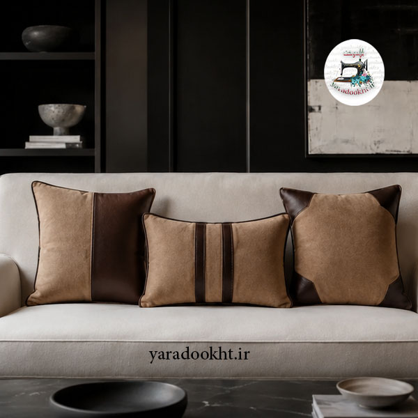 کوسن زیبا lather and velvet مجموعه 3 عددی Image 11