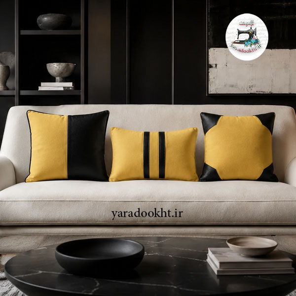 کوسن زیبا lather and velvet مجموعه 3 عددی Image 5