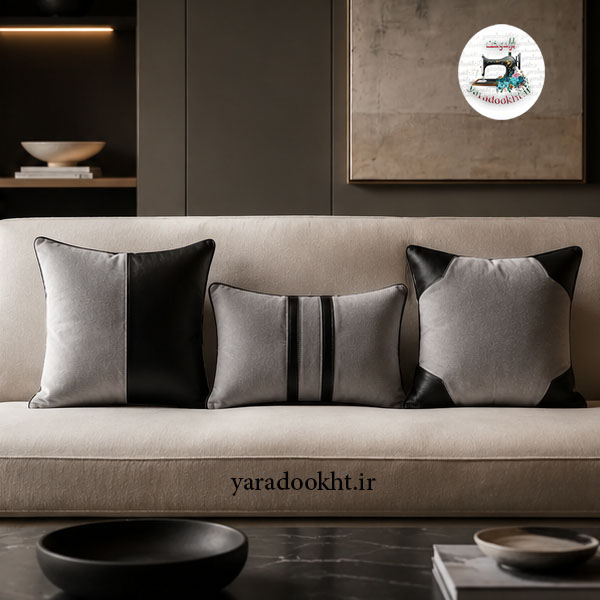 کوسن زیبا lather and velvet مجموعه 3 عددی Image 7