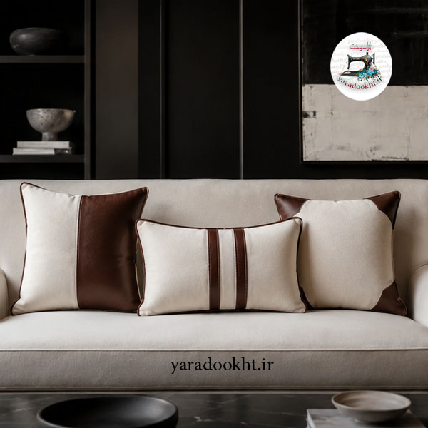 کوسن زیبا lather and velvet مجموعه 3 عددی Image 9