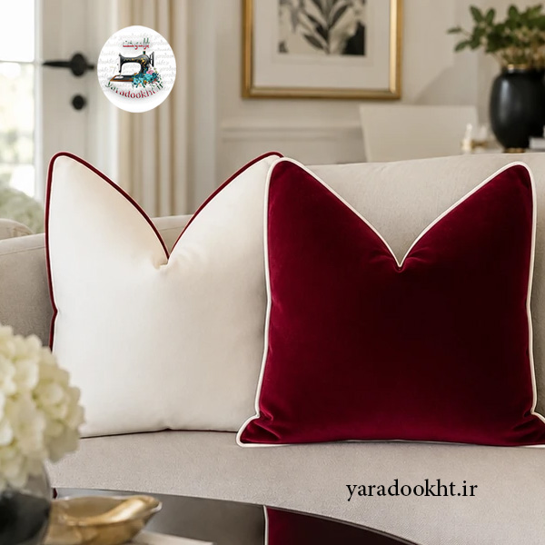کوسن مخمل مجموعه دو عددی مدل black and white