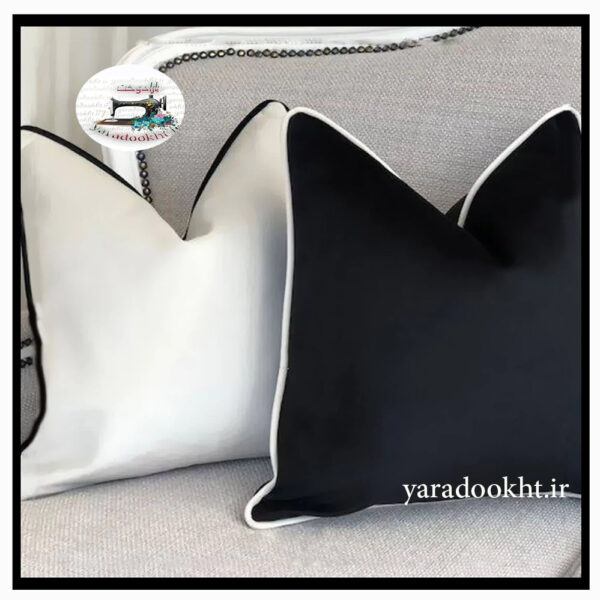 کوسن مخمل مجموعه دو عددی مدل black and with