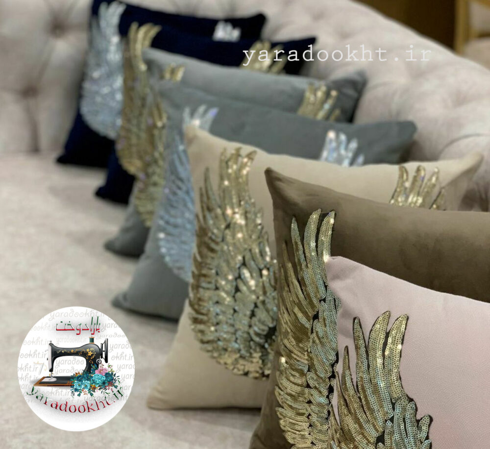 کوسن زمینه مخمل بال فرشته