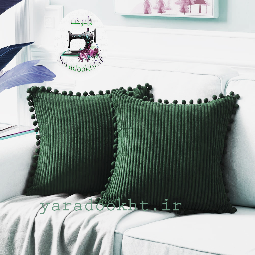 کوسن مخمل کبریتی مدل Tassel1 مجموعه دو عددی - Image 7