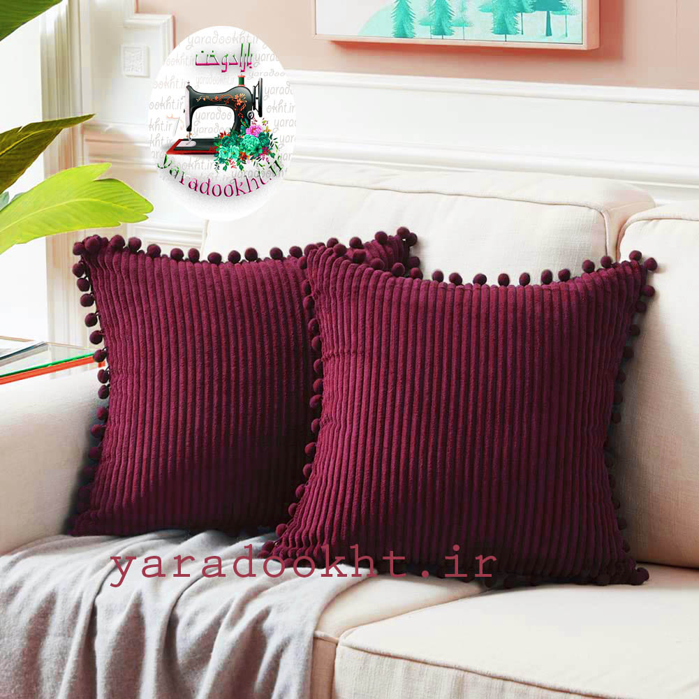 کوسن مخمل کبریتی مدل Tassel1 مجموعه دو عددی - Image 8