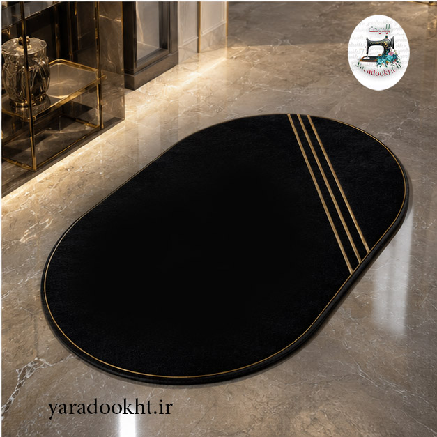 فرش بیضی مخمل Oval Gold Image 9