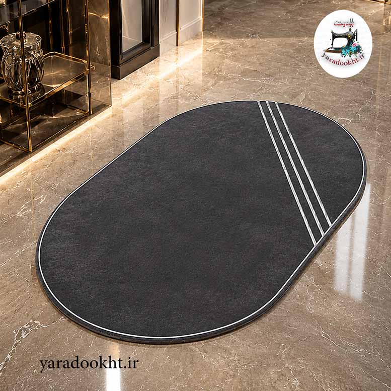 فرش بیضی مخمل Oval Gold Image 12