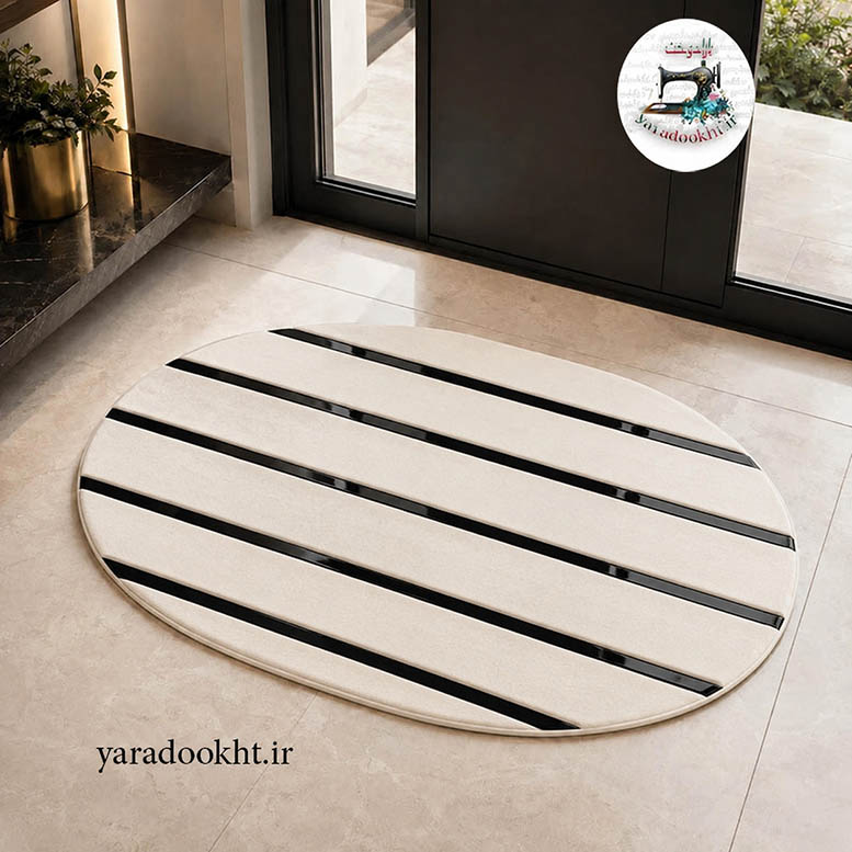 فرش بیضی مخمل Oval Gold Image 3