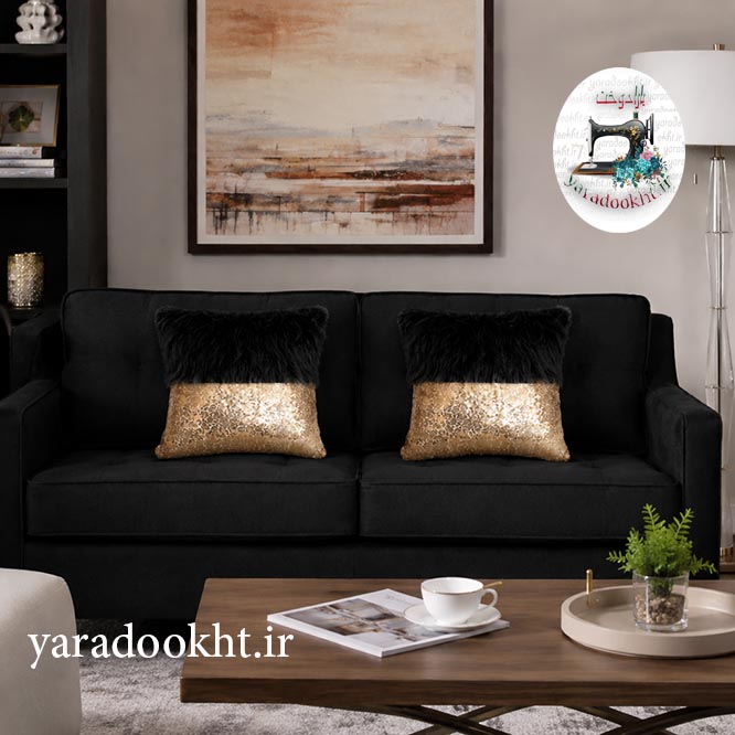 کوسن طرح نیمه fur and shine مجموعه 2 عددی Image 12