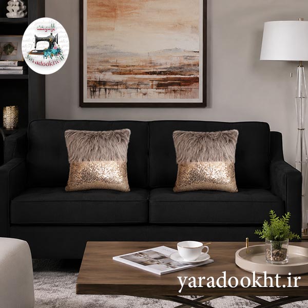 کوسن طرح نیمه fur and shine مجموعه 2 عددی Image 13