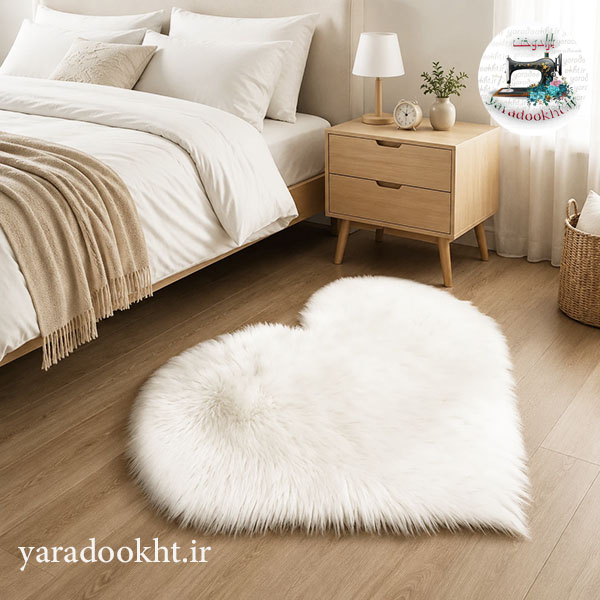 پادری خز قلبی زیر چرم haert love carpet