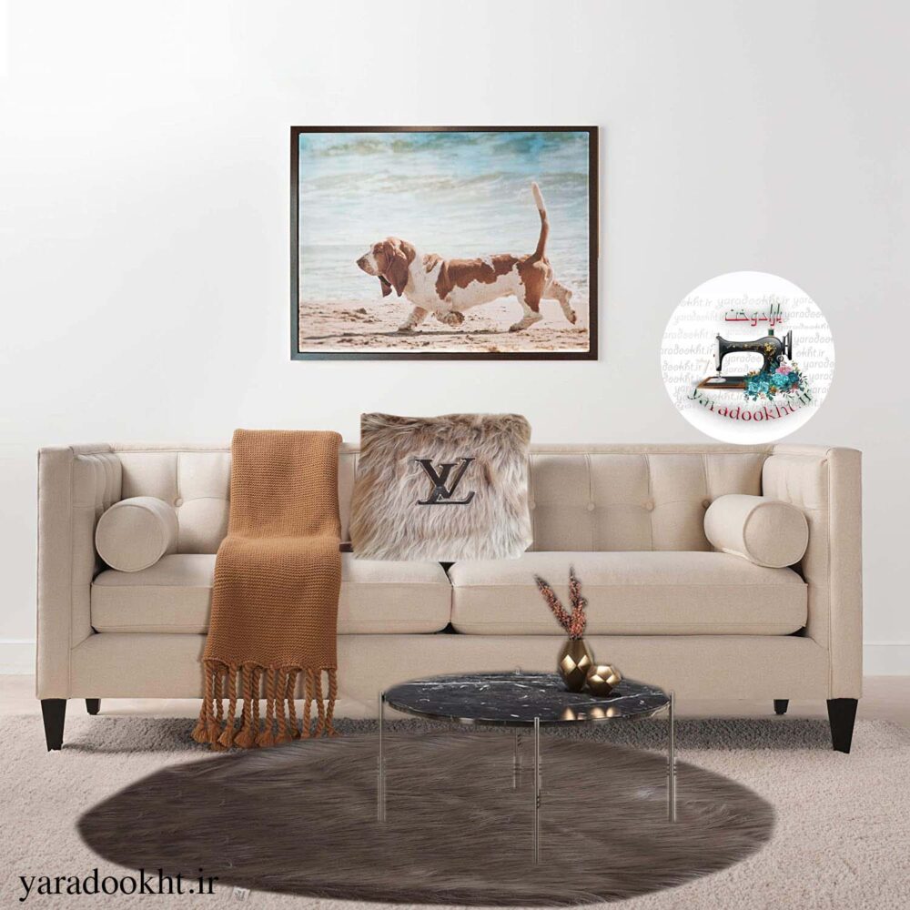 فرش فانتزی نسکافه ای خزپرزبلند زیرچرم - Image 2