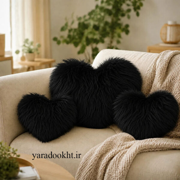 Cushion fur 3 sized black 600x600