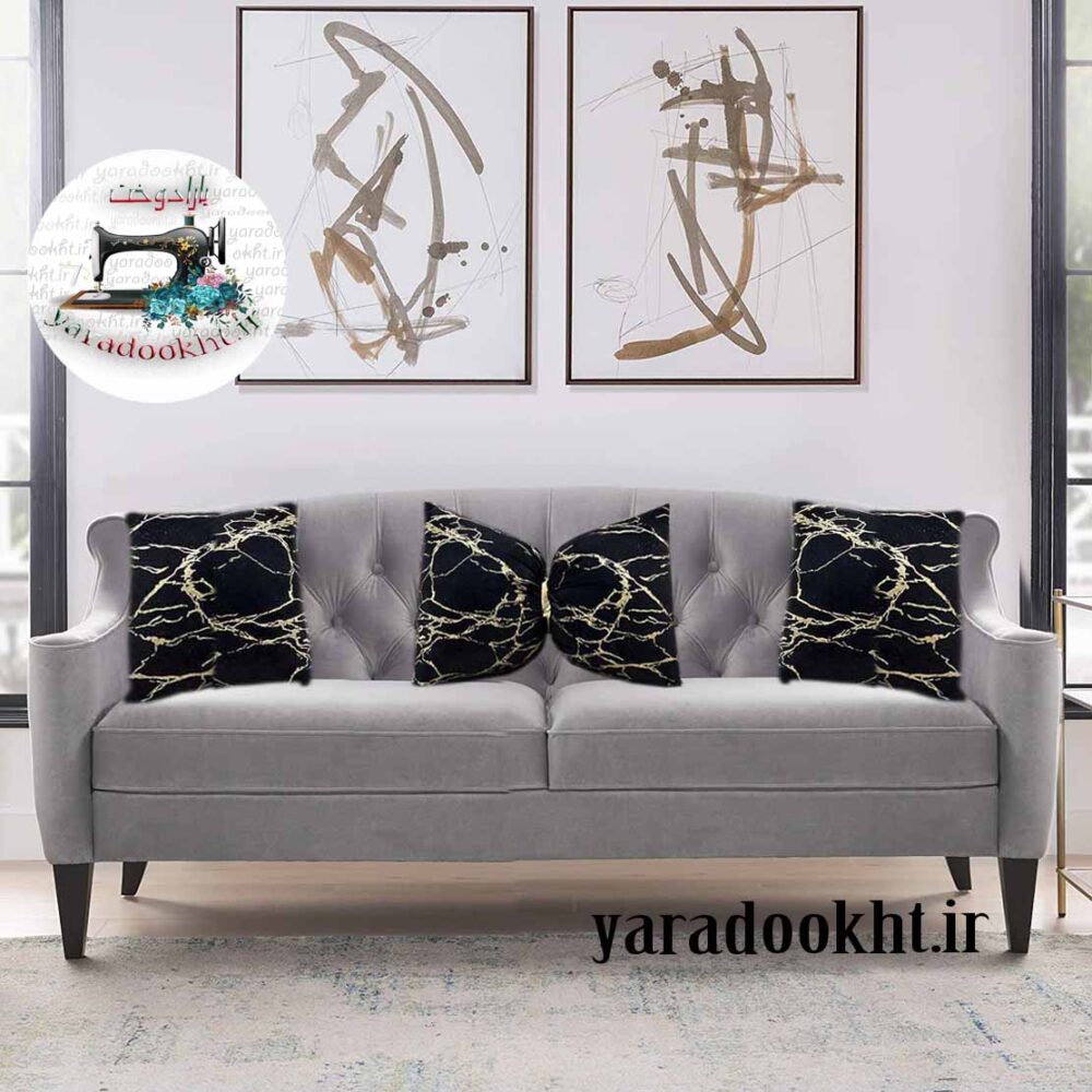 کوسن مخمل طلاکوب مجموعه 3 عددی