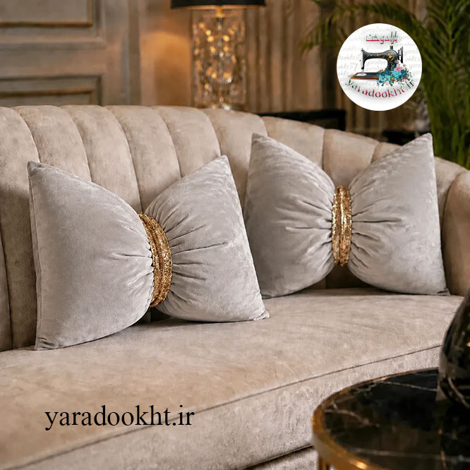 کوسن پاپیون مخمل نوار پولکی کد shine بسته 2 عددی Image 17