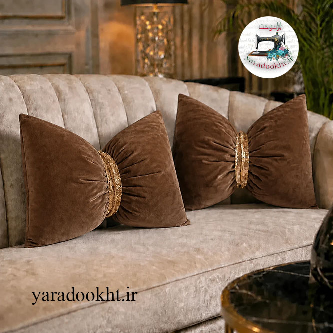 کوسن پاپیون مخمل نوار پولکی کد shine بسته 2 عددی Image 14