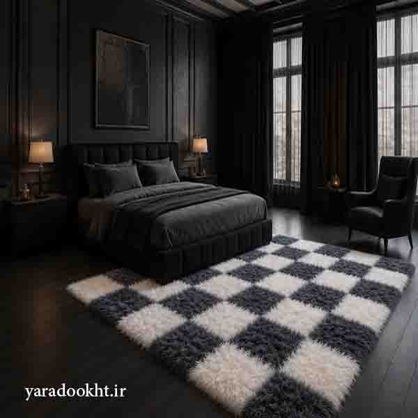 فرش شطرنج مدل خز پرزبلند طرح Chess Image 16