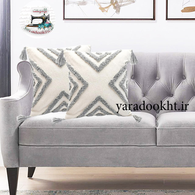 کوسن مدل تکه دوزی مجموعه 2 عددی کد cushions