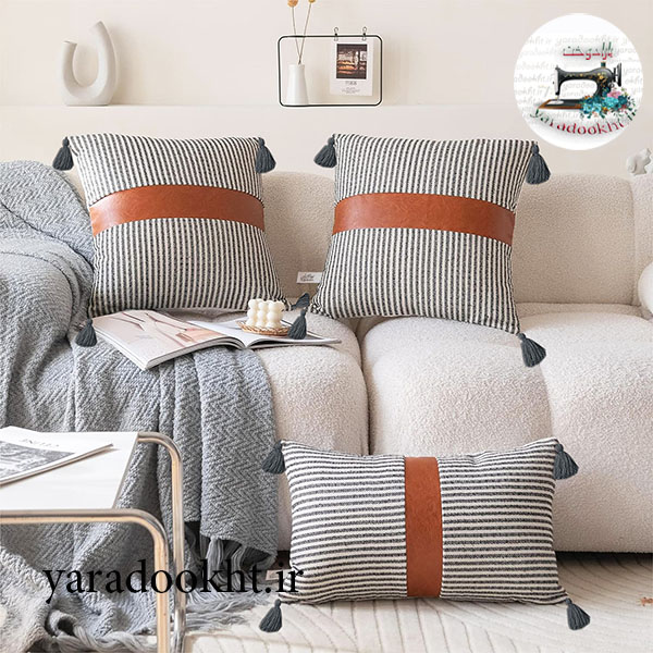 کوسن لنین راه راه مجموعه 3 عددی کد cushion Big