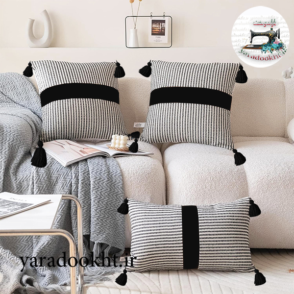 کوسن لنین راه راه مجموعه 3 عددی کد cushion Big Image 3