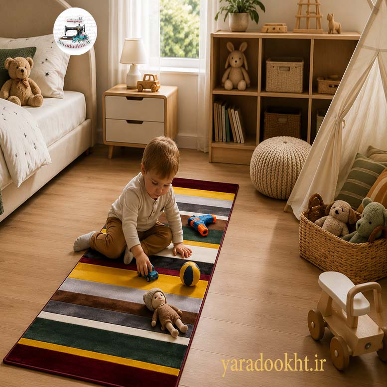فرش مخمل Colors stripe Image 3