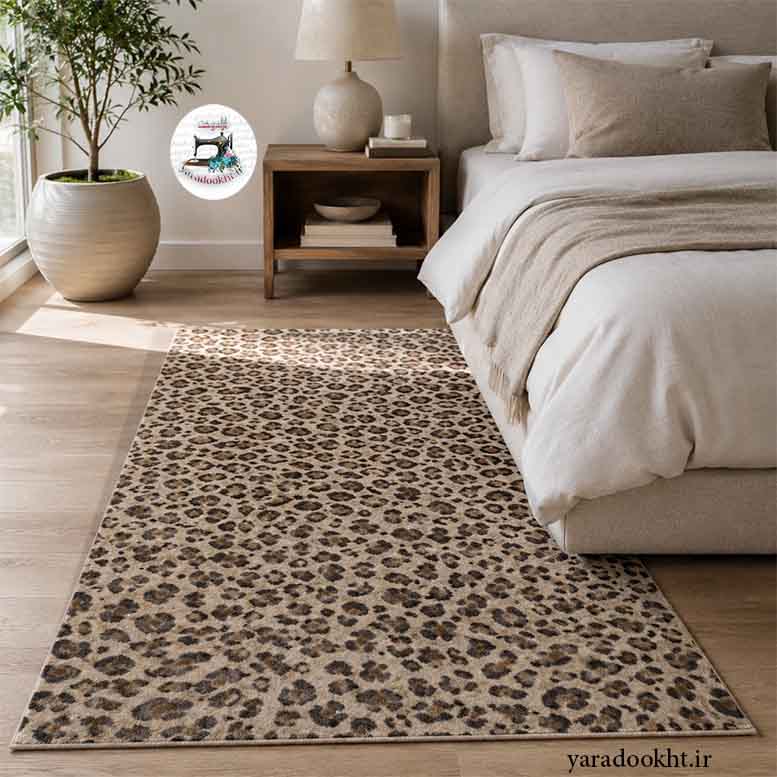 فرش پلنگی Leopard carpet design خزپرز کوتاه زیر چرم Image 13