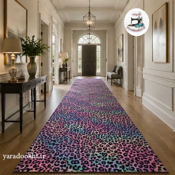 فرش پلنگی Leopard carpet design خزپرز کوتاه زیر چرم Image 5