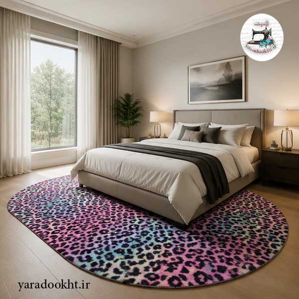 فرش پلنگی Leopard carpet design خزپرز کوتاه زیر چرم Image 11