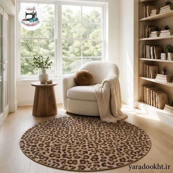 فرش پلنگی Leopard carpet design خزپرز کوتاه زیر چرم
