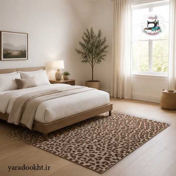فرش پلنگی Leopard carpet design خزپرز کوتاه زیر چرم Image 6
