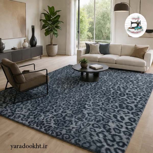 فرش پلنگی Leopard carpet design خزپرز کوتاه زیر چرم Image 12