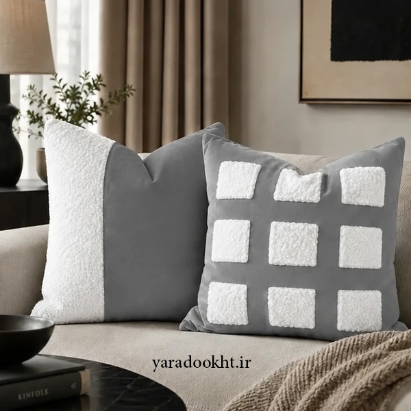 کوسن طرح برجسته sherpa and velvet مجموعه 2 عددی Image 12