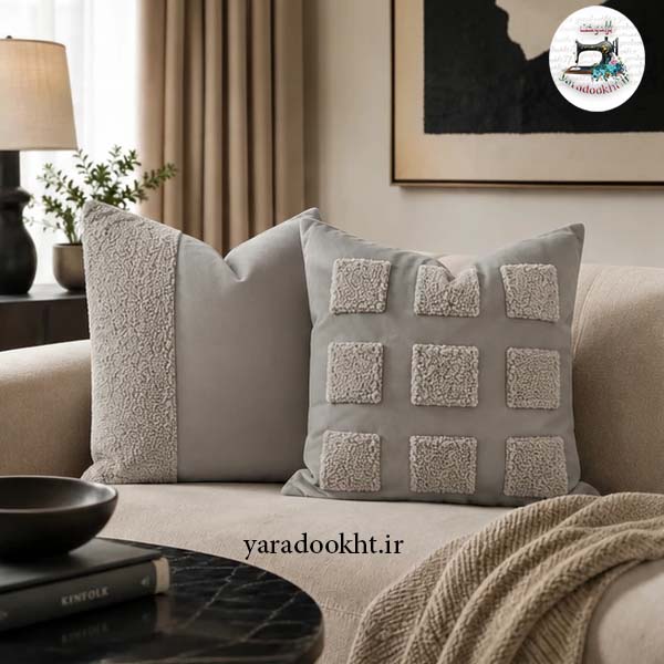 کوسن طرح برجسته sherpa and velvet مجموعه 2 عددی Image 17
