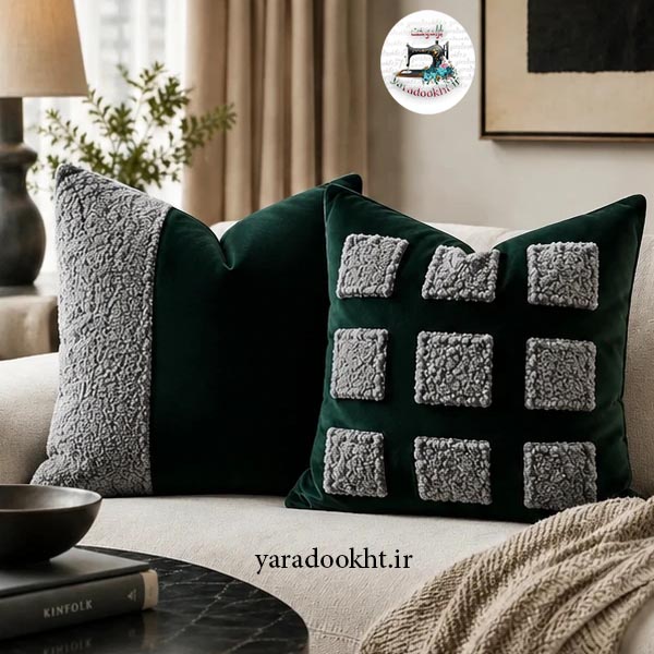کوسن طرح برجسته sherpa and velvet مجموعه 2 عددی Image 7