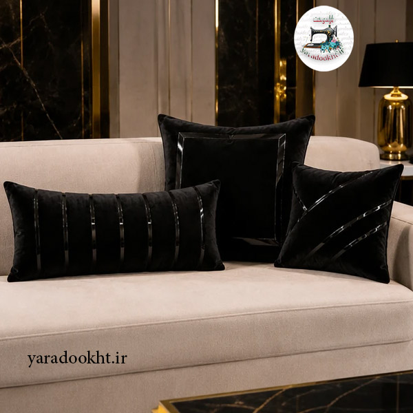 کوسن مخمل نوار براق velvet مجموعه 3 عددی Image 19