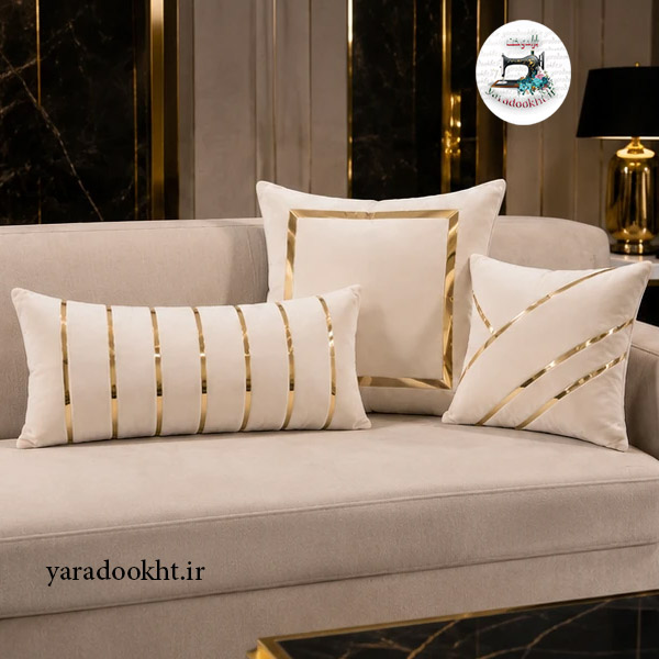کوسن مخمل نوار براق velvet مجموعه 3 عددی Image 14