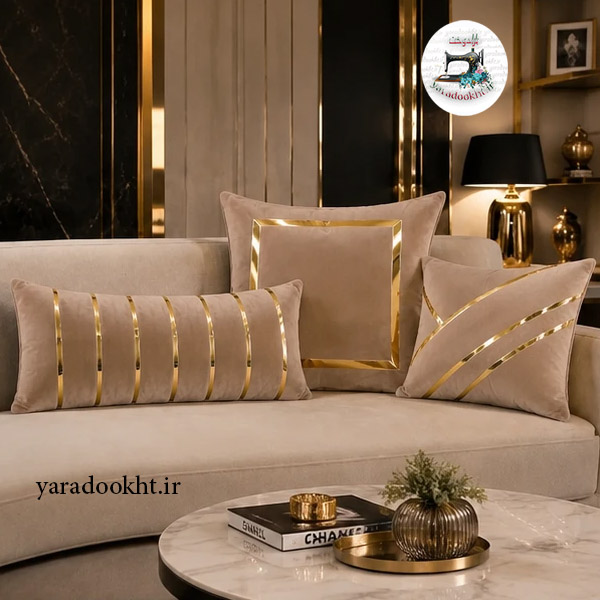 کوسن مخمل نوار براق velvet مجموعه 3 عددی Image 16